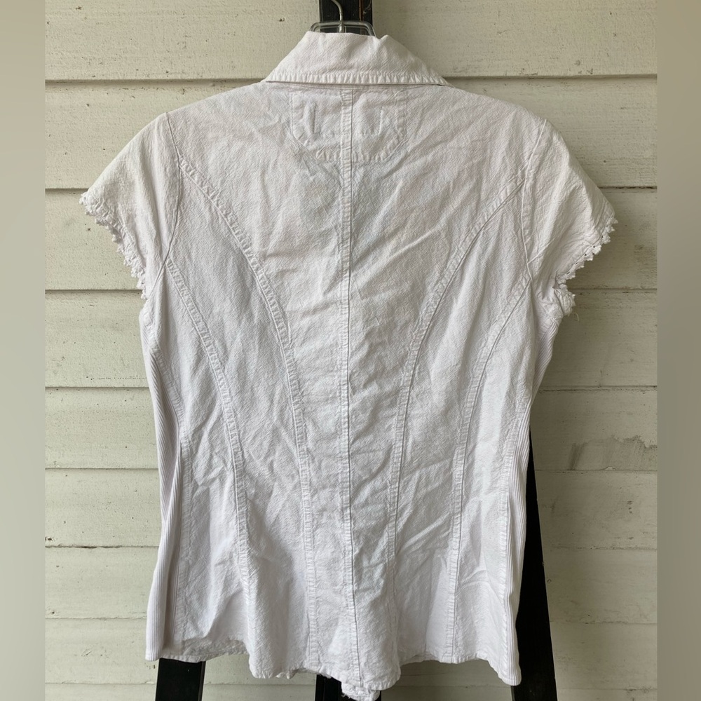 Inca Cotton Women's Textured White Blouse - Picture 4 of 4